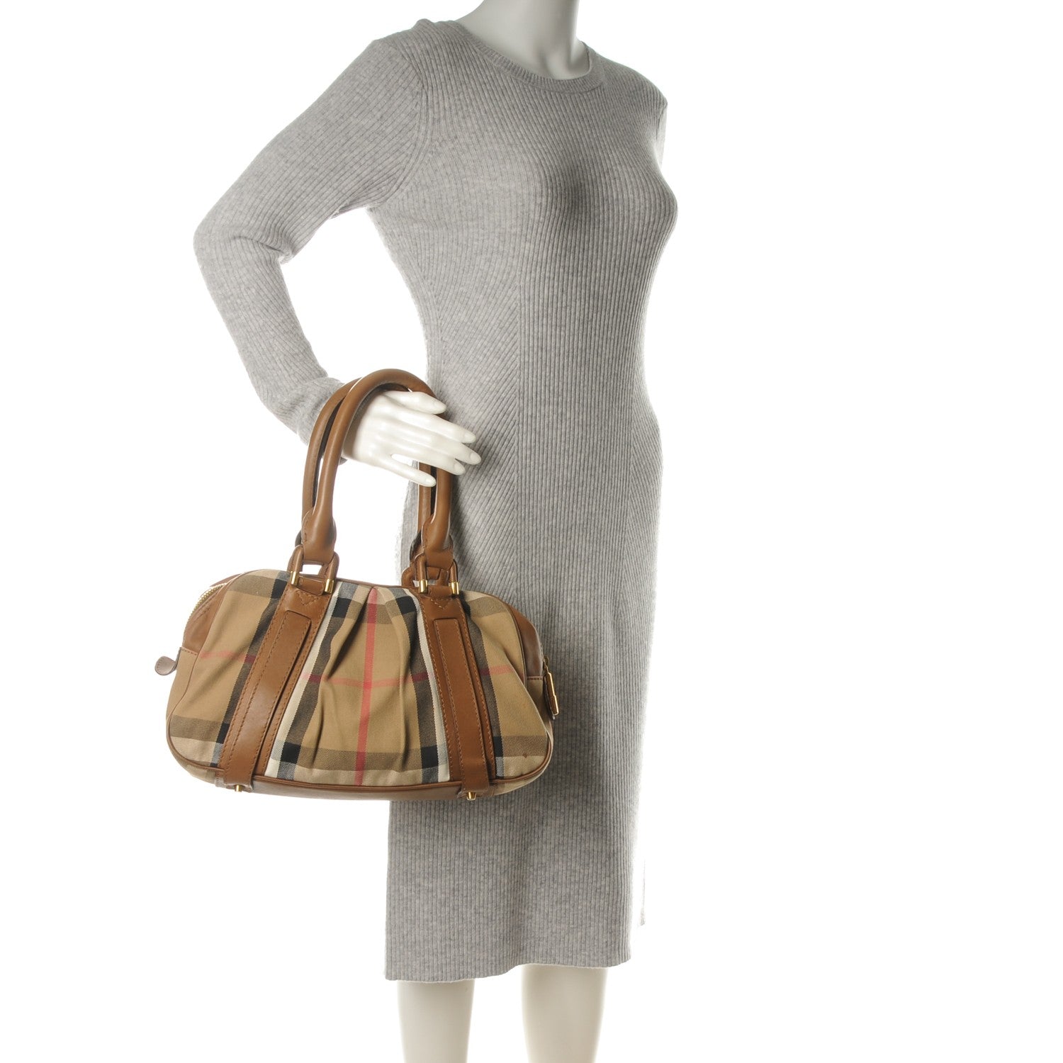 Burberry House Check Knight Satchel Brown 2 of 10