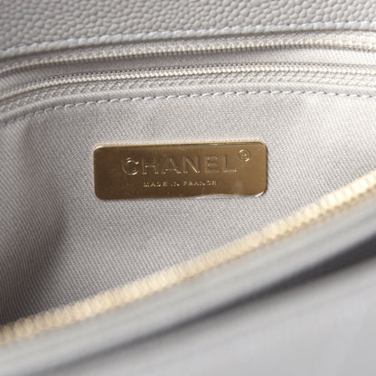 Chanel Grained Calfskin Small Stitched Flap Grey 6 of 10