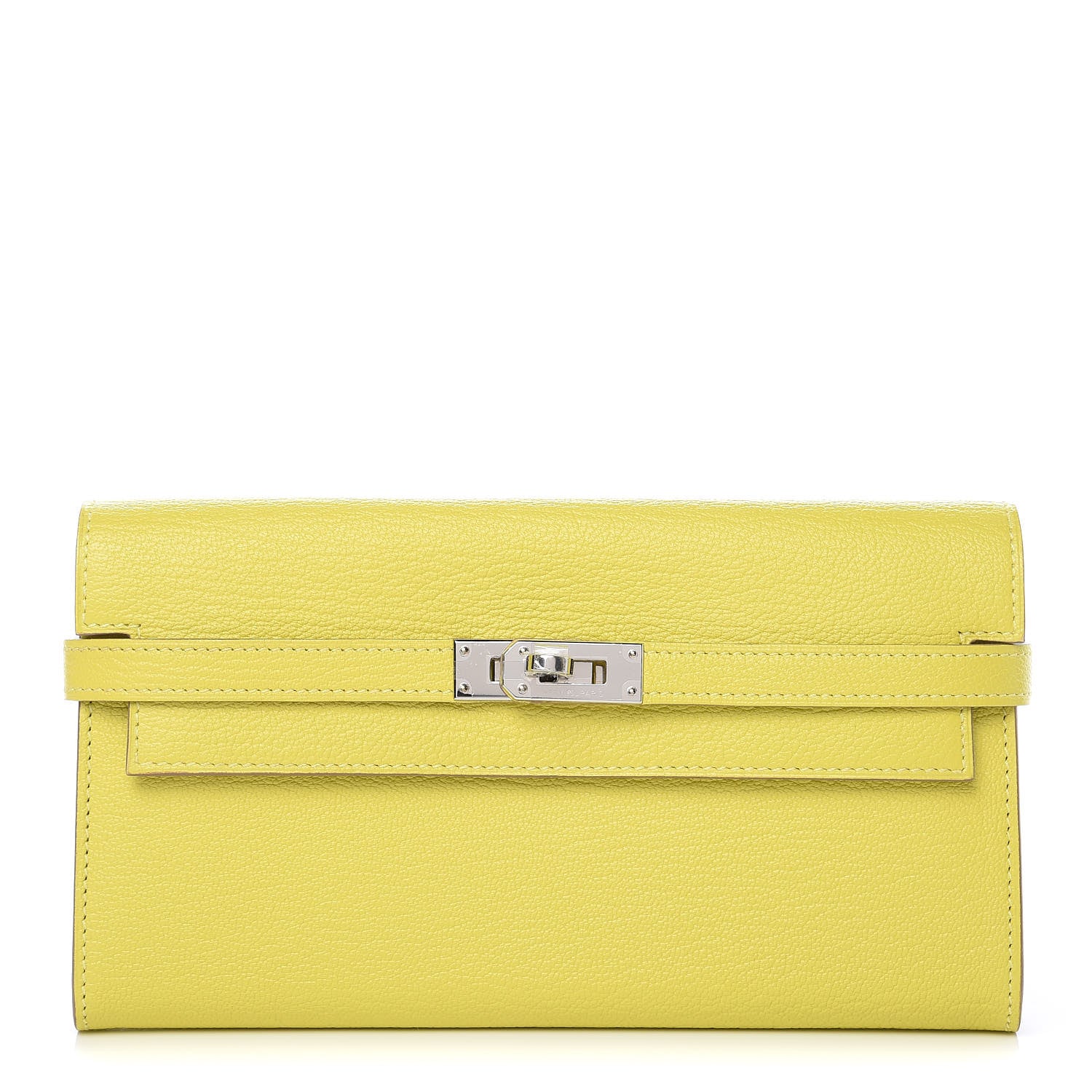 Hermes Chevre Mysore Kelly Longue Wallet Lime 1 of 16