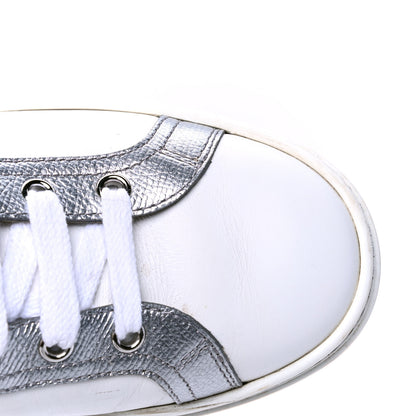 Hermes Calfskin Epsom Womens Velvet Sneakers 36 White Silver 5 of 5