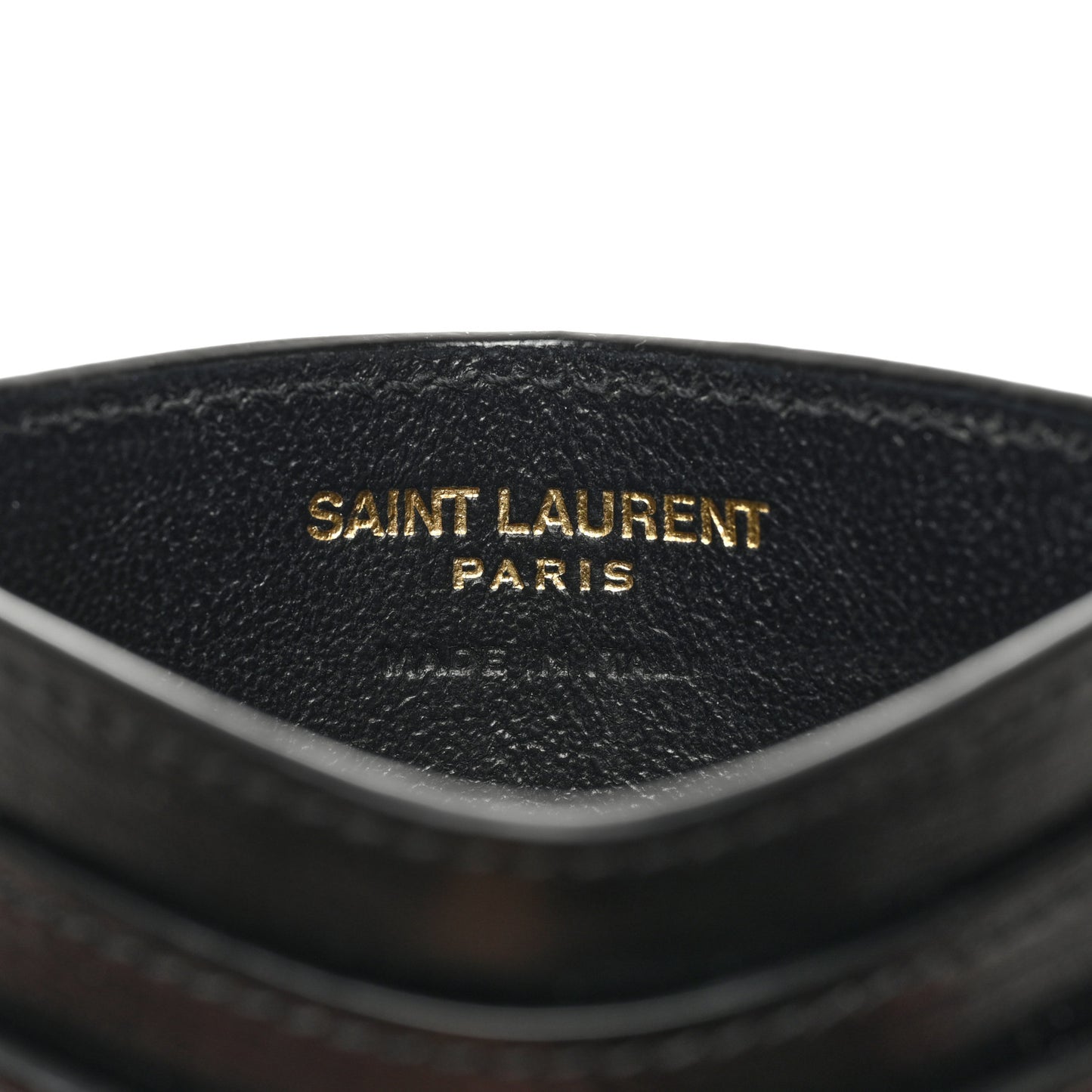 Calfskin Tiny Cassandre Credit Card Case Black