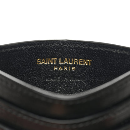 Saint Laurent Calfskin Tiny Cassandre Credit Card Case Black 6 of 7