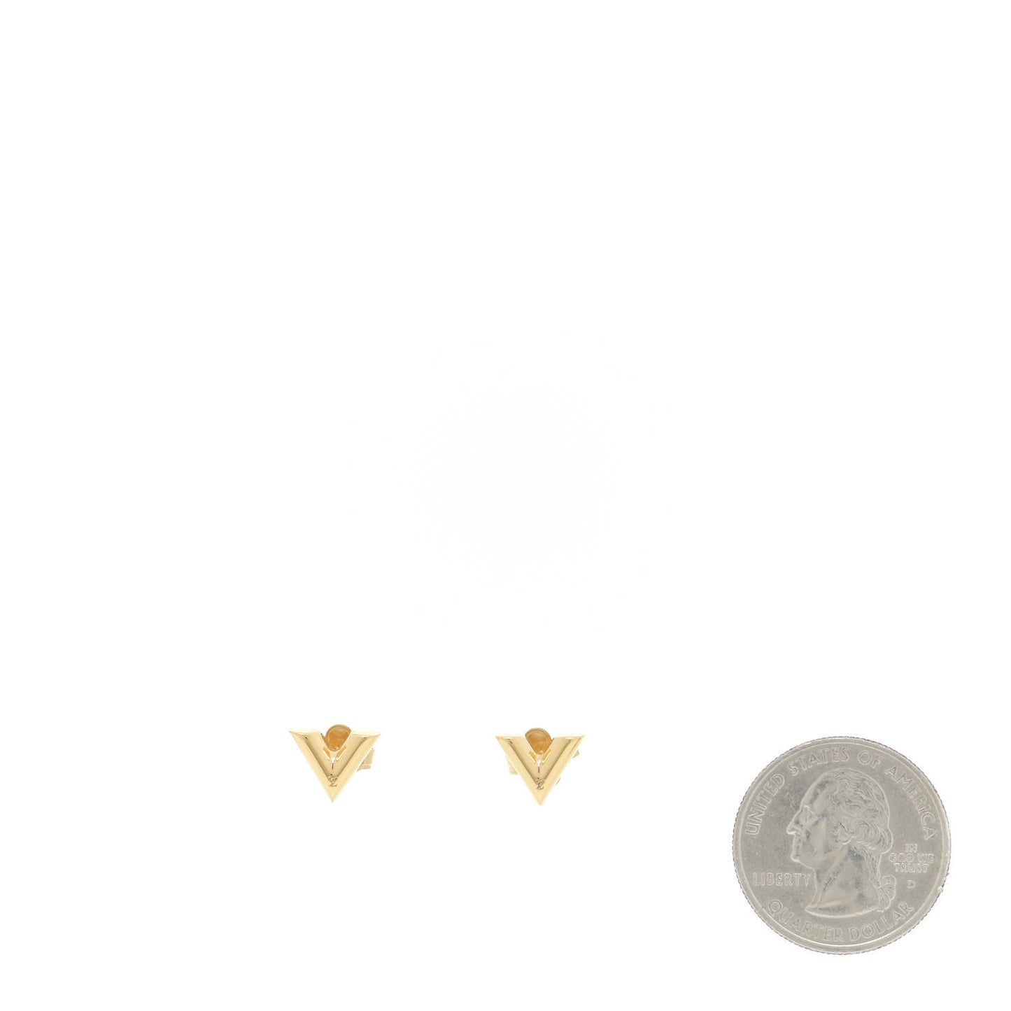 Brass Essential V Stud Earrings Gold
