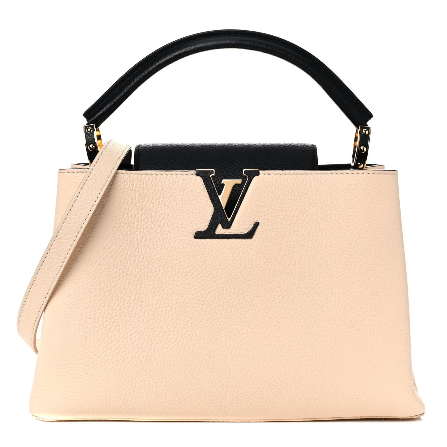 Taurillon Capucines PM Creme Black