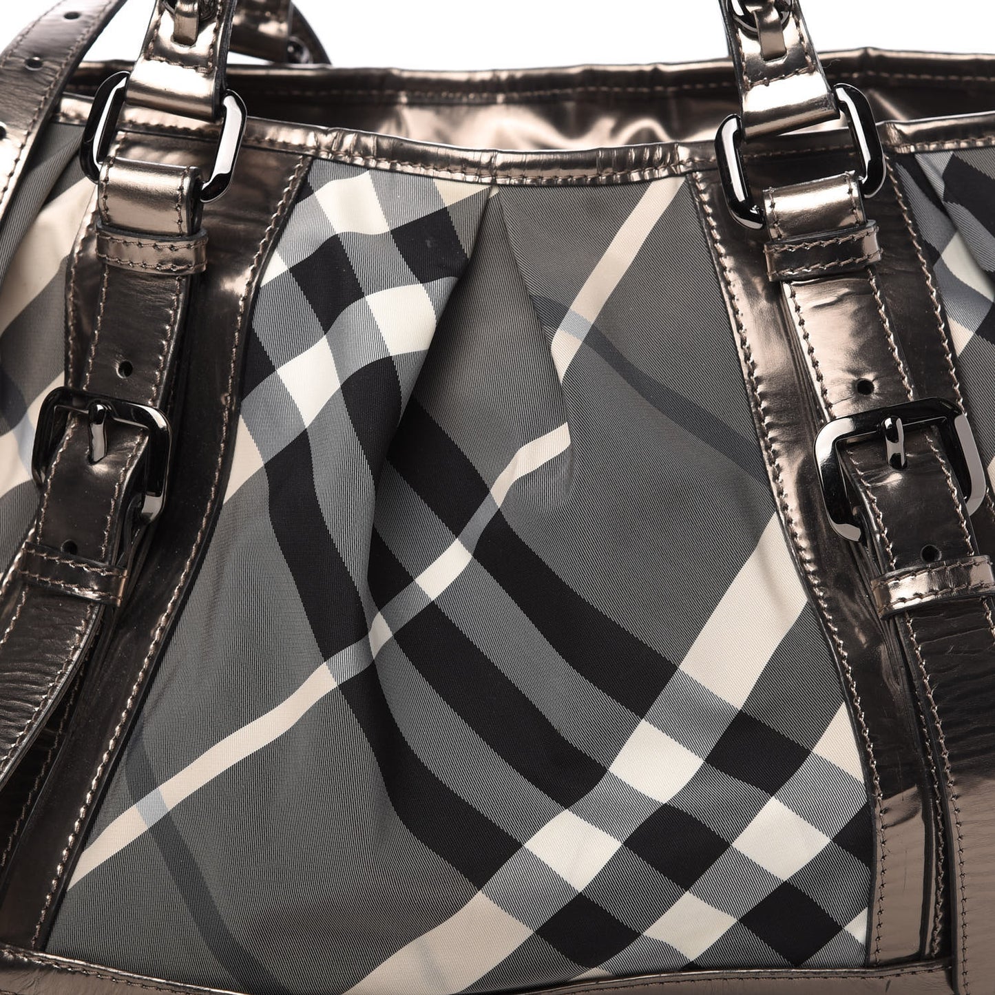 Calfskin Smoked Check Chain Strap Shoulder Bag
