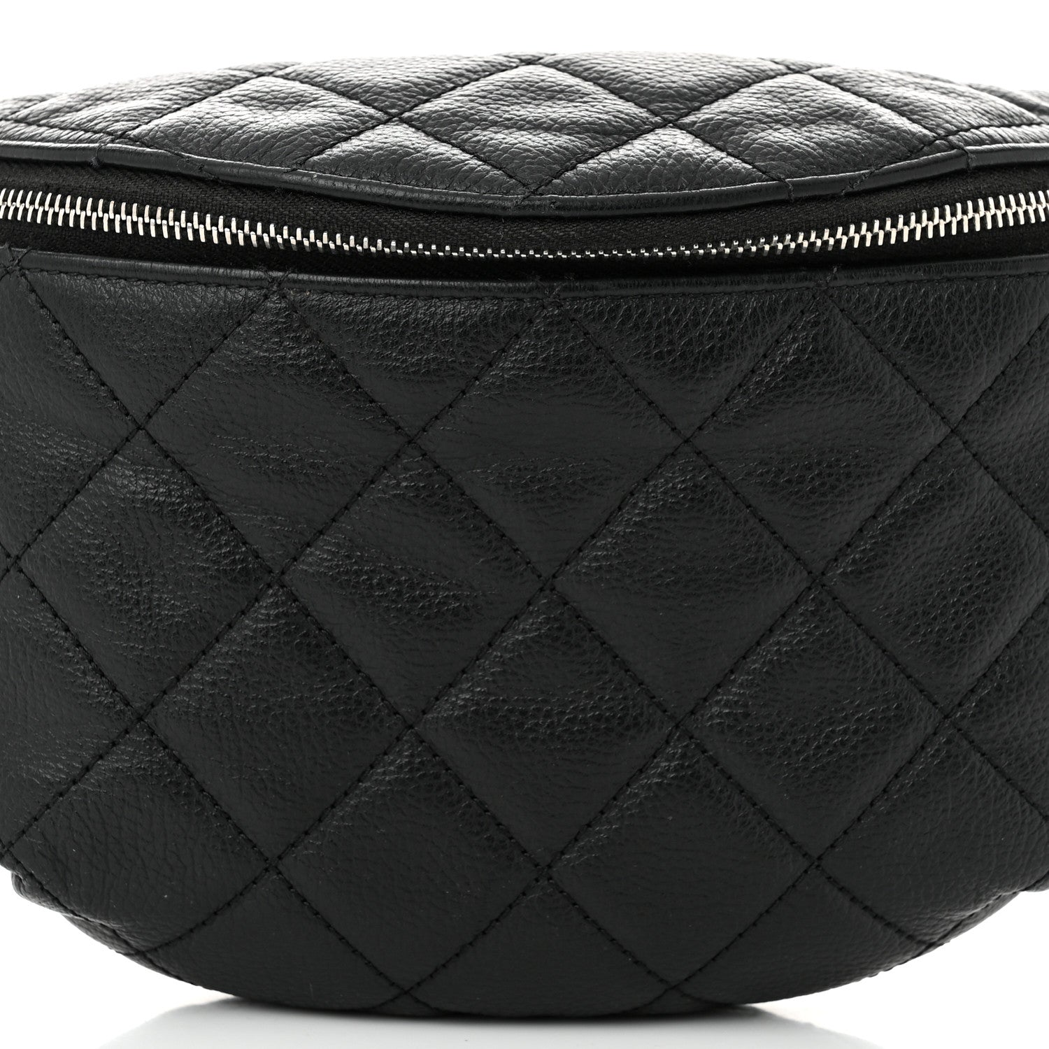 Chanel Grained Calfskin Quilted Waist Belt Bag Black 9 of 12