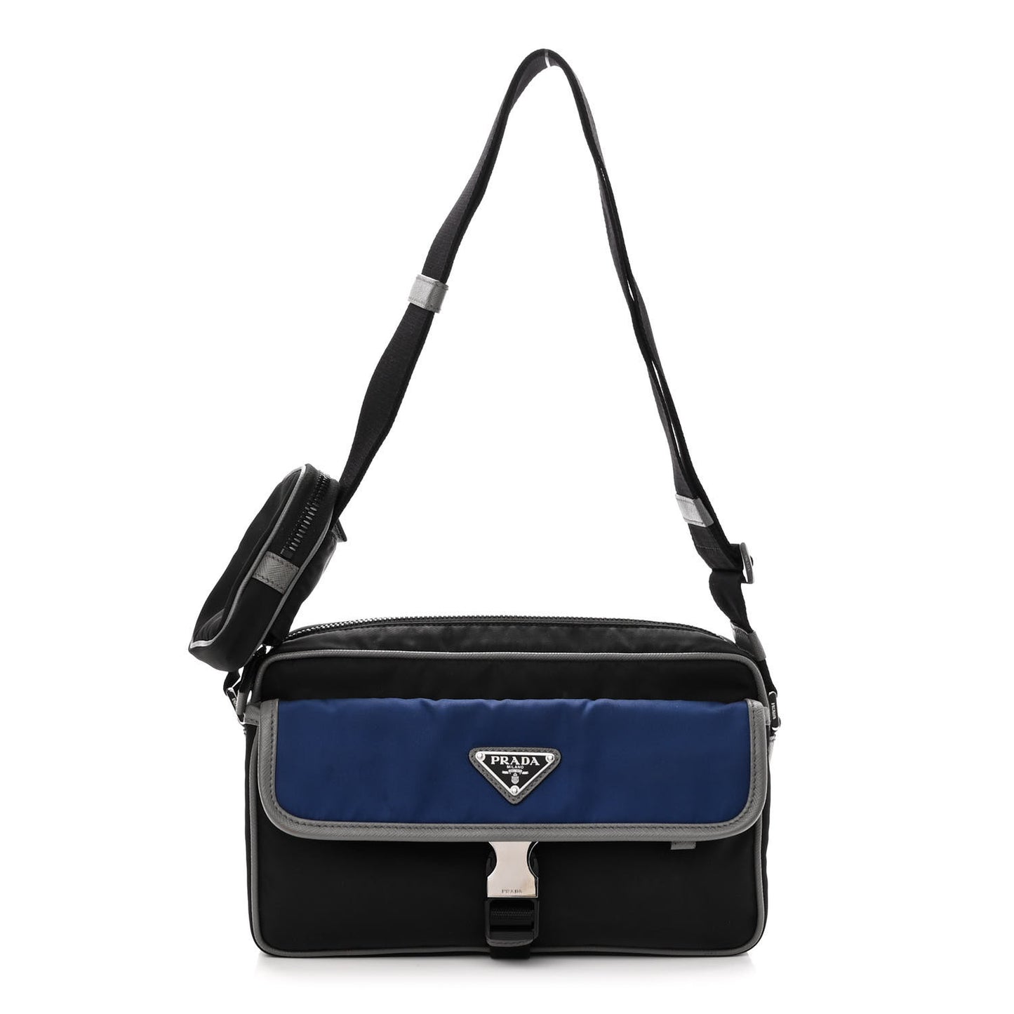 Tessuto Nylon Saffiano Messenger Bag Black Royal Marmo