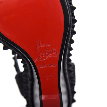 Christian Louboutin Calfskin Lata 110 Wedges 37 Black 9 of 10