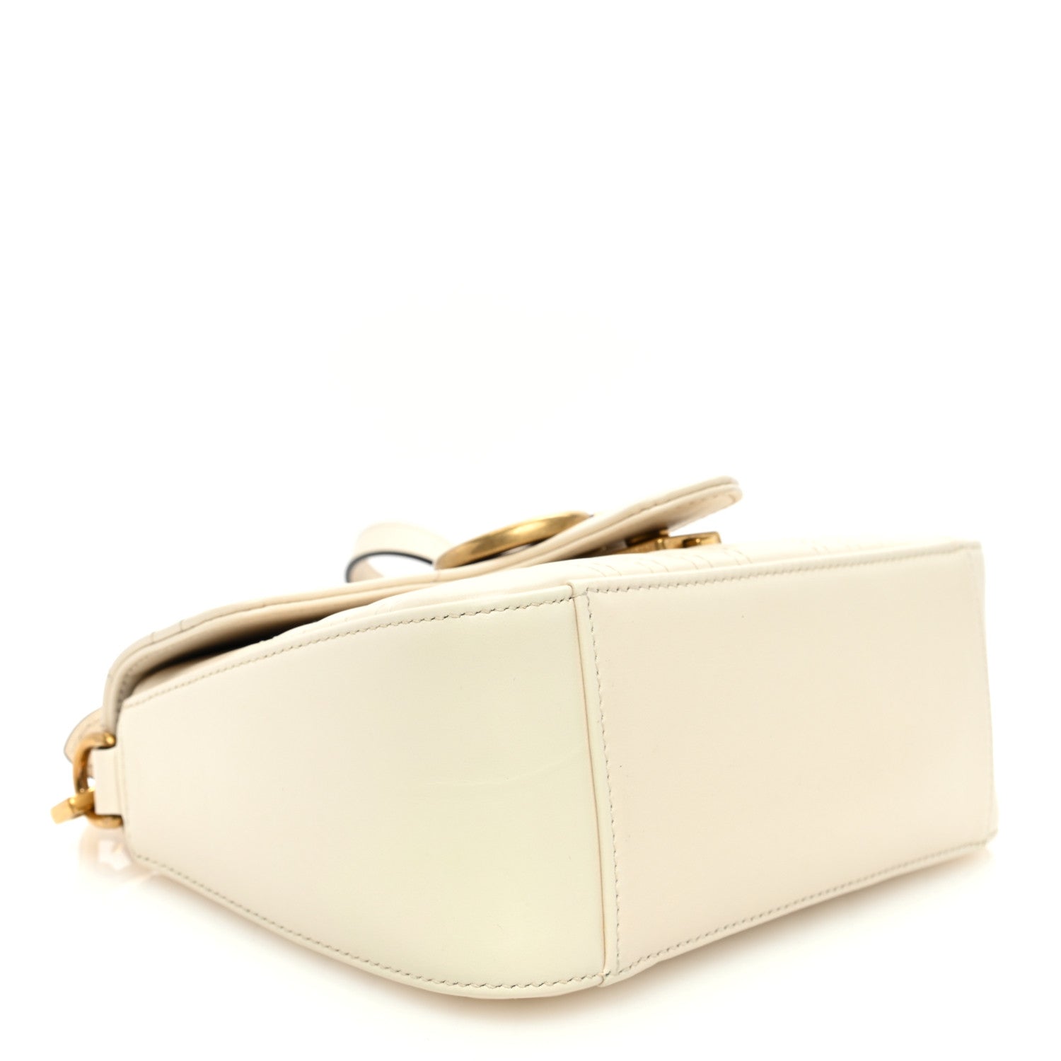 Gucci Calfskin Matelasse Mini GG Marmont Top Handle Shoulder Bag White 4 of 10