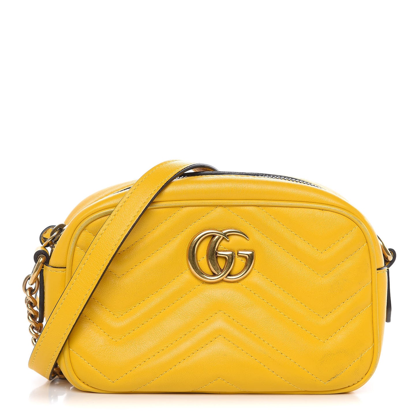 Calfskin Matelasse Mini GG Marmont Chain Shoulder Bag Stone Topaz