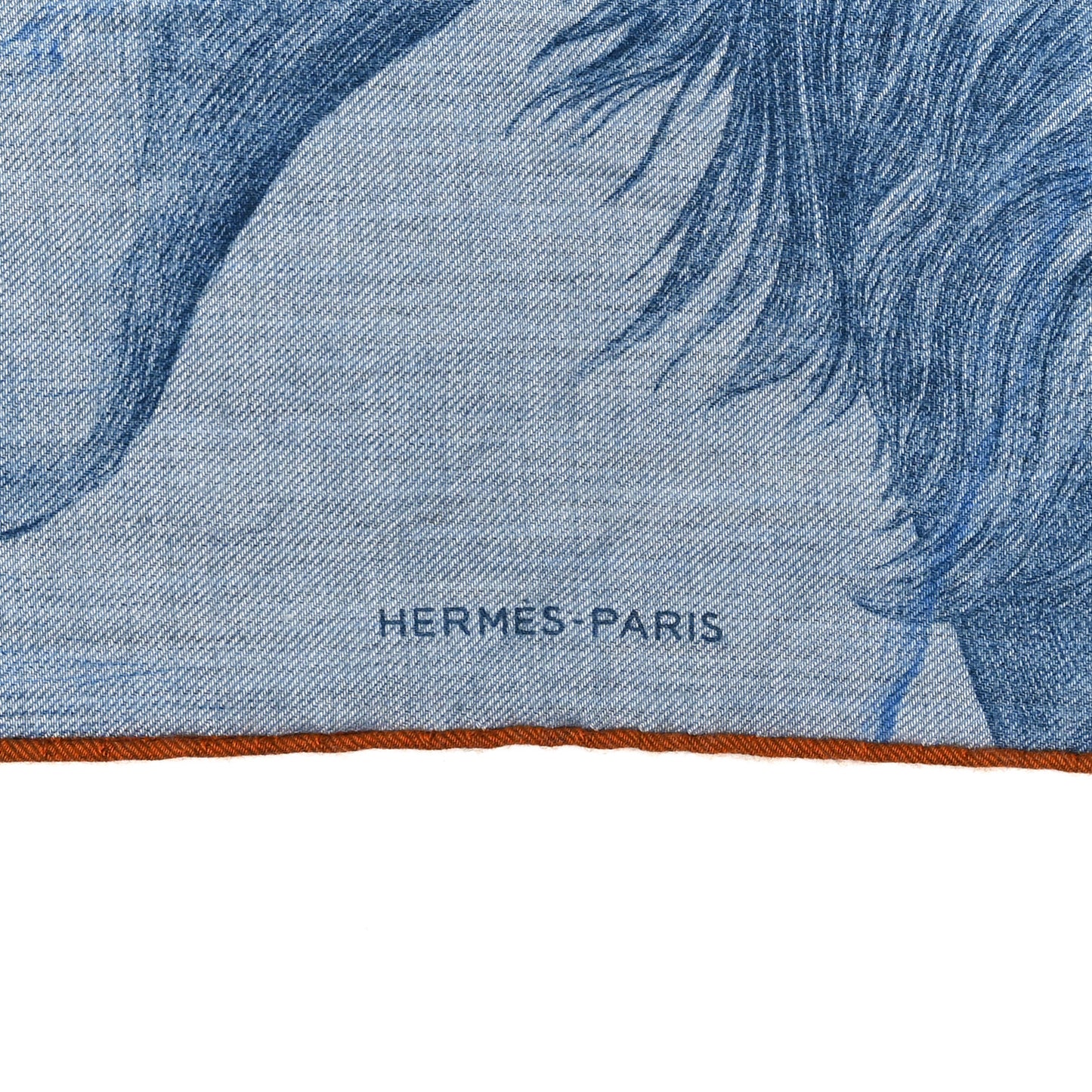 Cashmere Silk Les Ailes De Pegase Scarf 100 Denim Marine