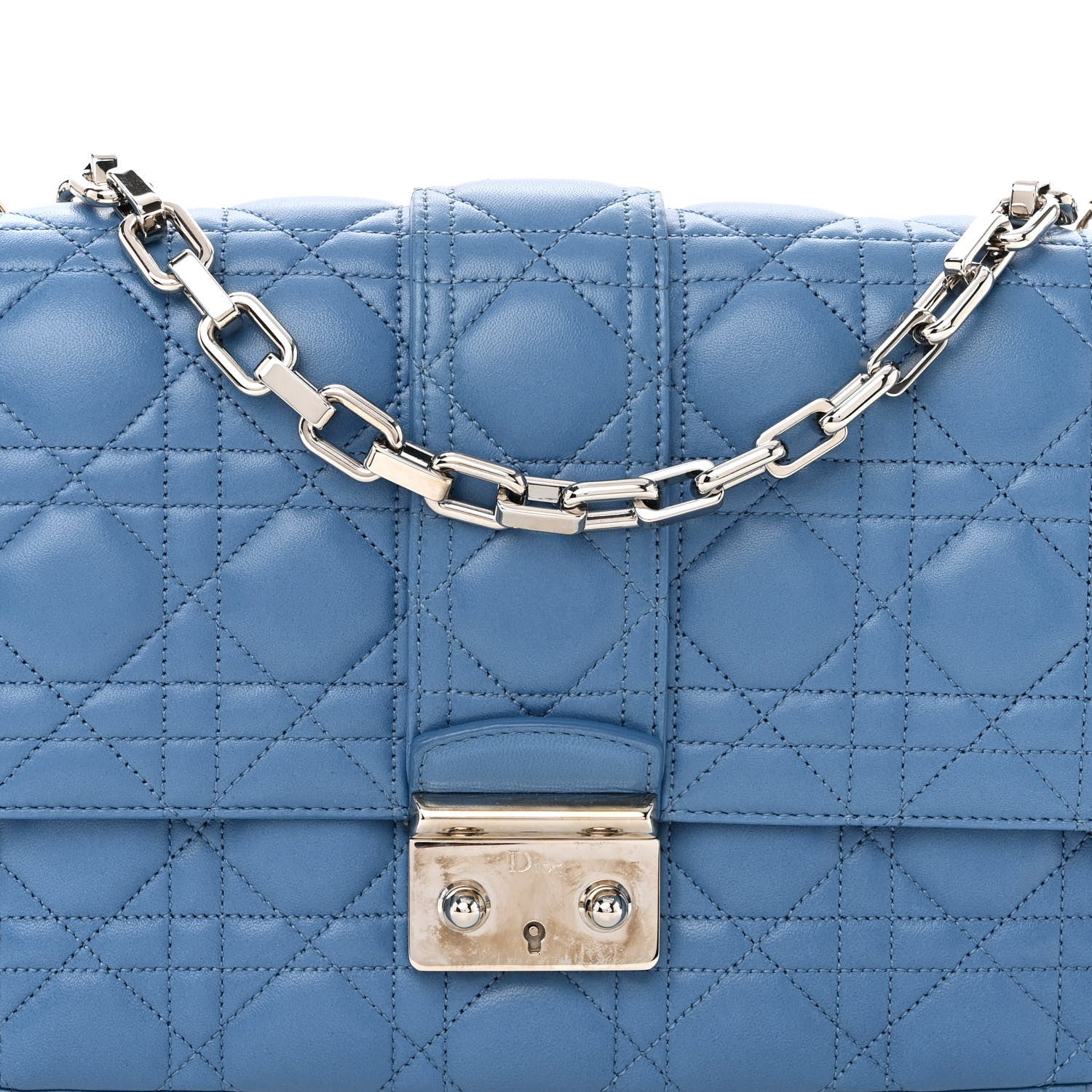 Christian Dior Lambskin Cannage Medium Miss Dior Flap Blue 7 of 11