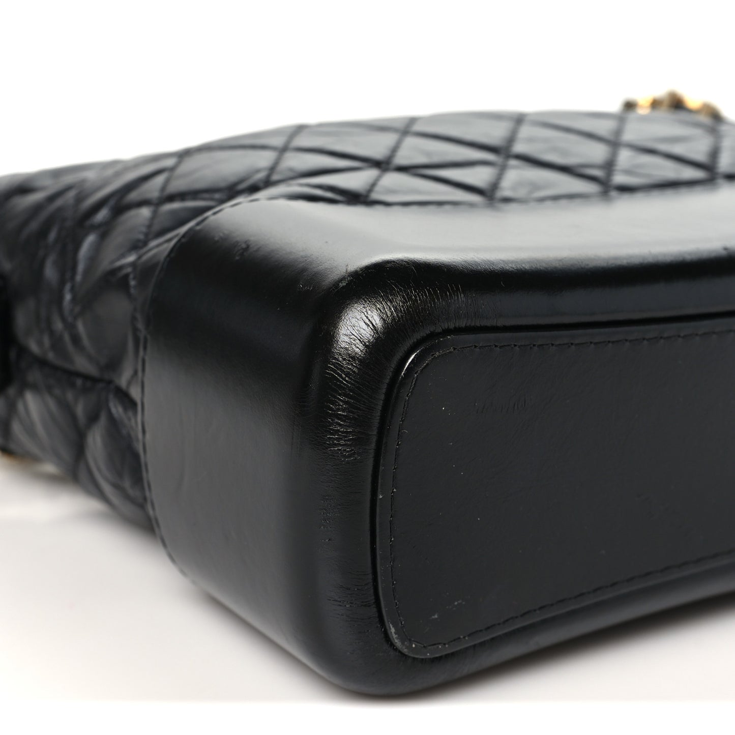 Aged Calfskin Quilted Medium Gabrielle Hobo Black