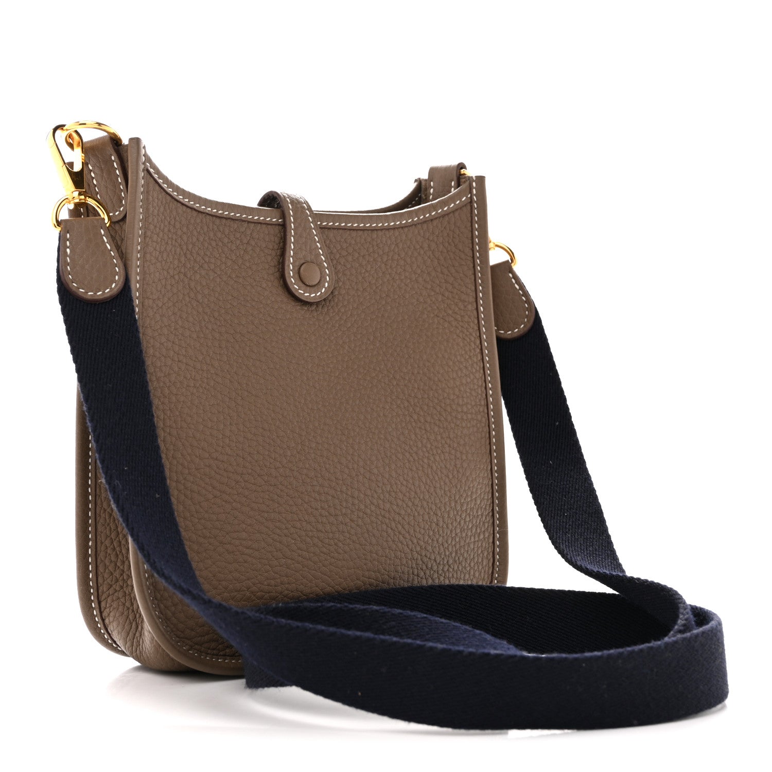 Hermes Taurillon Clemence Amazone Evelyne TPM Etoupe Bleu Indigo 3 of 11