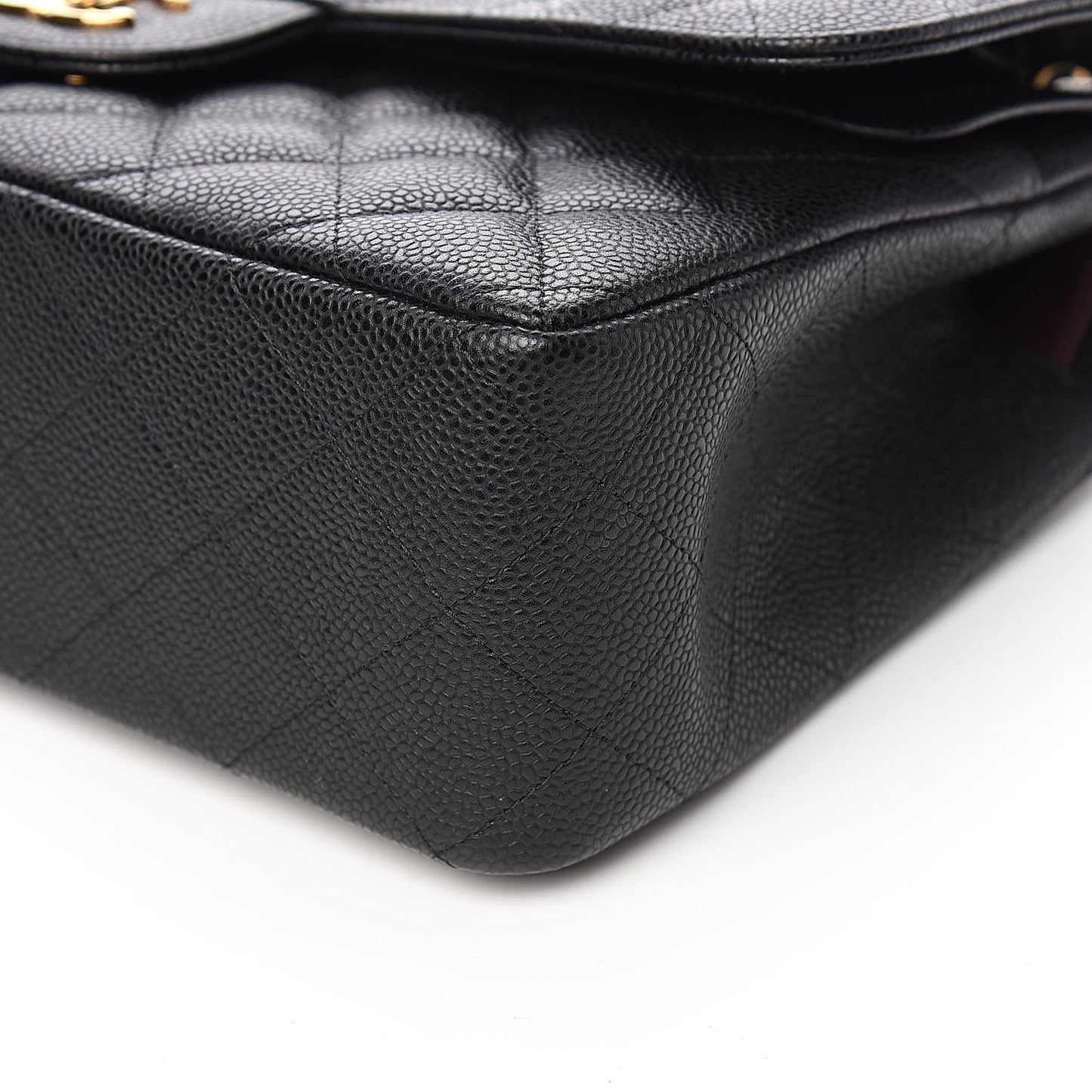 Caviar Quilted Jumbo Double Flap Black