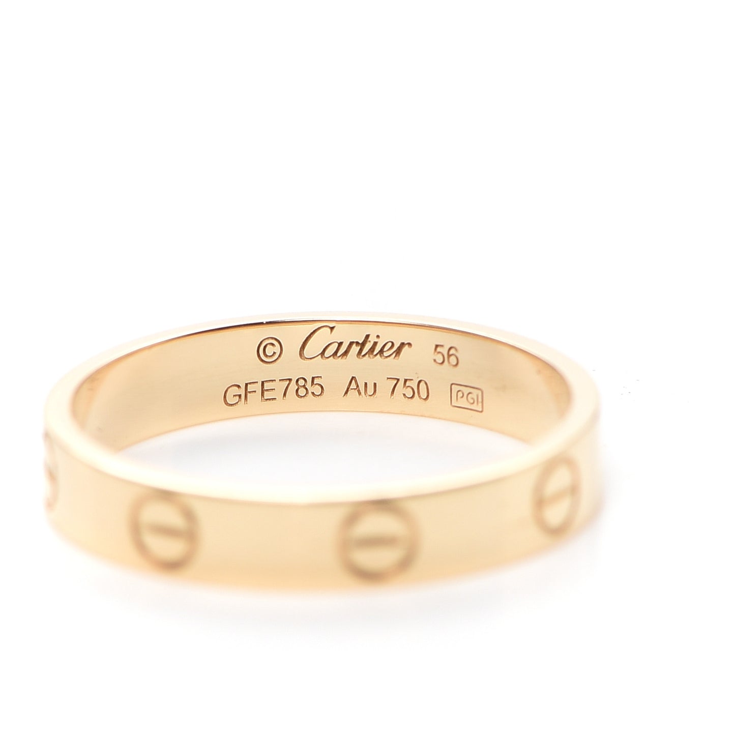 18K Yellow Gold 3.5mm LOVE Wedding Band Ring 56 7.5