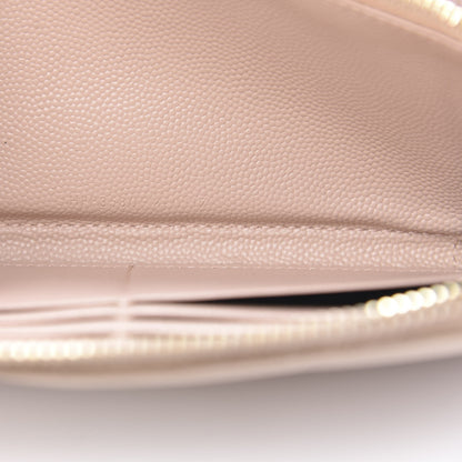 Saint Laurent Grain De Poudre Matelasse Chevron Monogram Zip Around Wallet Rose Poudre 7 of 14