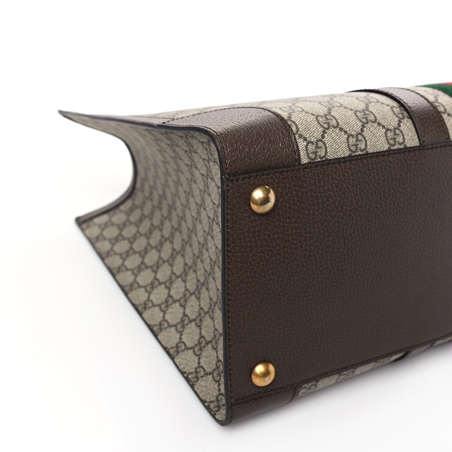 GG Supreme Monogram Textured Dollar Calfskin Web Large Ophidia Tote Bag Beige Ebony