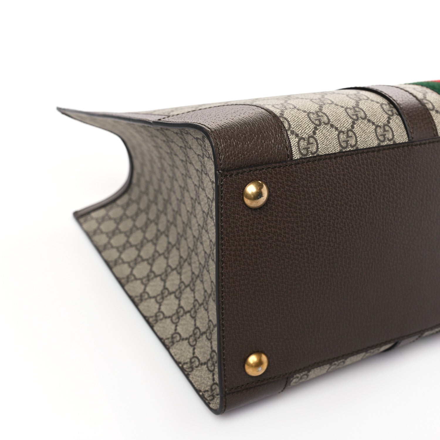Gucci GG Supreme Monogram Textured Dollar Calfskin Web Large Ophidia Tote Bag Beige Ebony 8 of 9