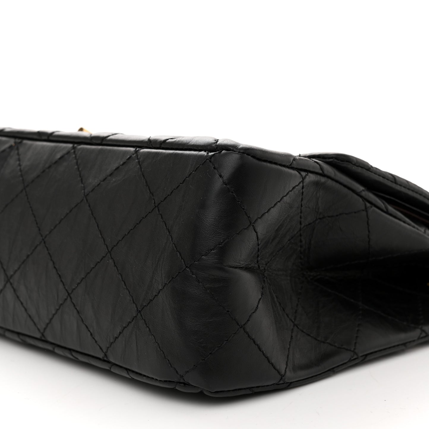 Aged Calfskin Quilted 2.55 Reissue 227 Flap Black