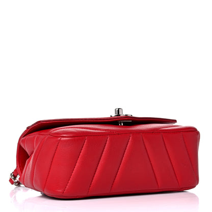 Chanel Caviar Chevron Quilted Small Single Flap Red 4 of 17