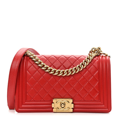 Chanel Lambskin Quilted Medium Boy Flap Red 1 of 10