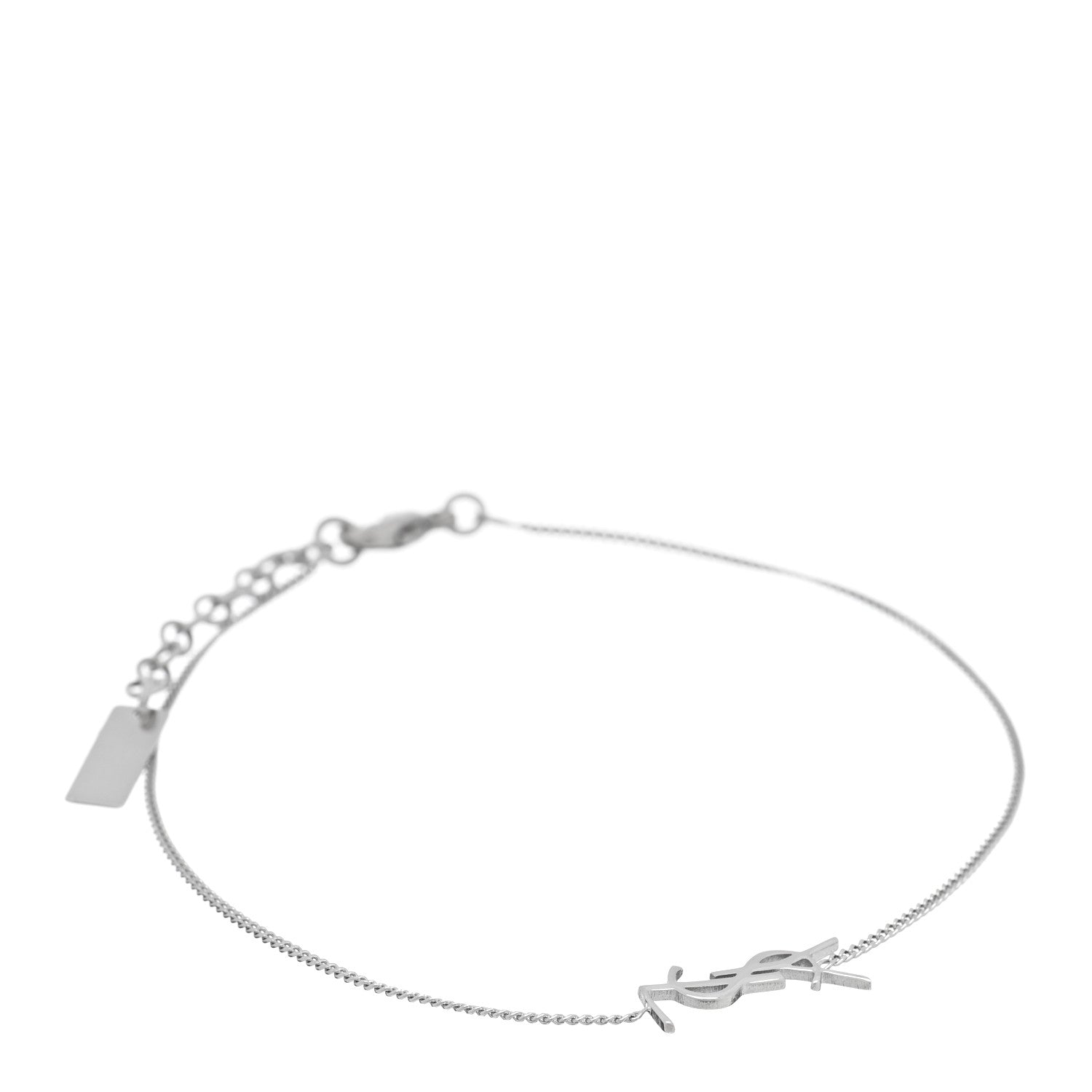 Saint Laurent Brass Monogram Charm Bracelet Mirror 1 of 3