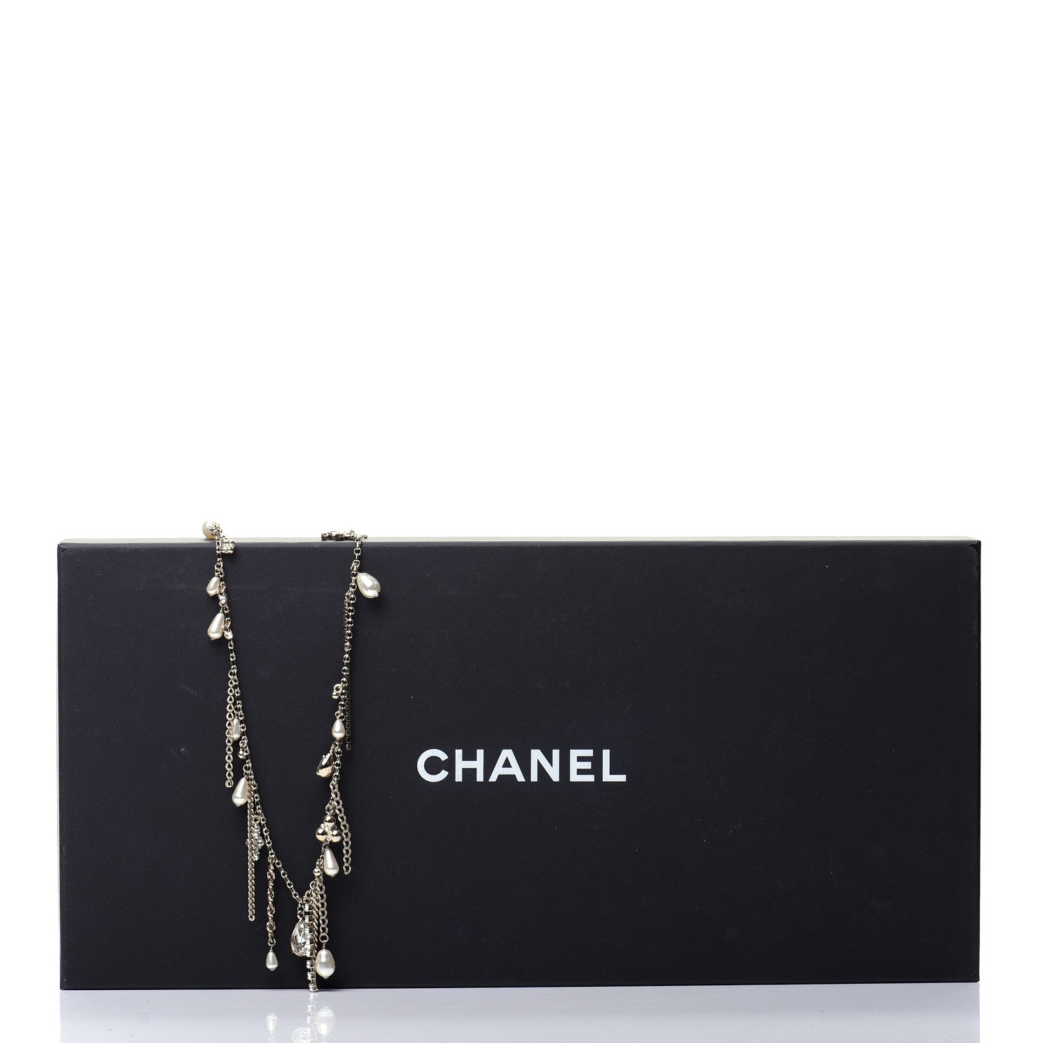 Chanel Pearl Crystal CC Long Necklace Gold 6 of 6