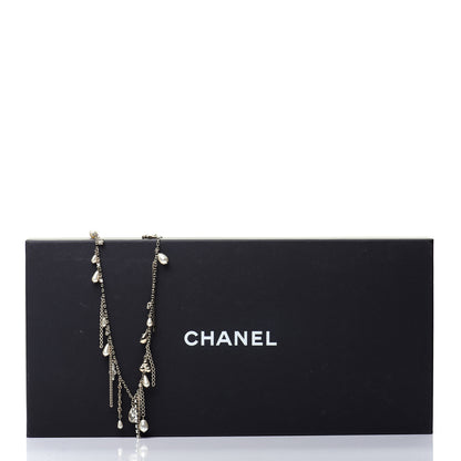 Chanel Pearl Crystal CC Long Necklace Gold 6 of 6