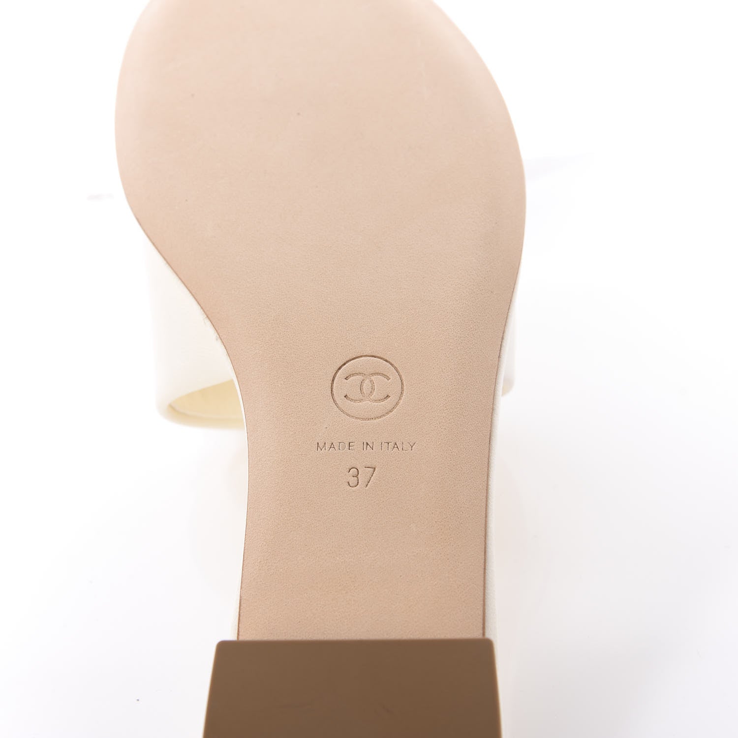 Chanel Calfskin Pearl CC Mules 37 Ivory 9 of 11
