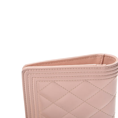 Chanel Iridescent Calfskin Quilted Boy Yen Wallet Light Pink 11 of 11