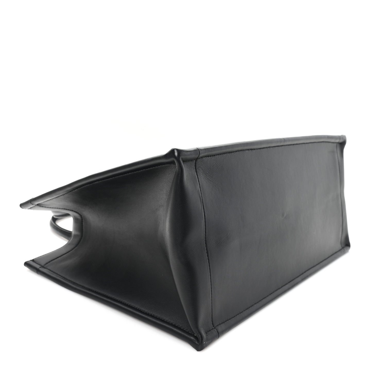 Calfskin Macro Cannage Medium Book Tote Black