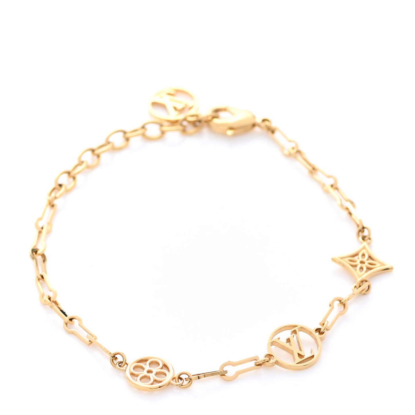 Brass Flower Full Bracelet Gold