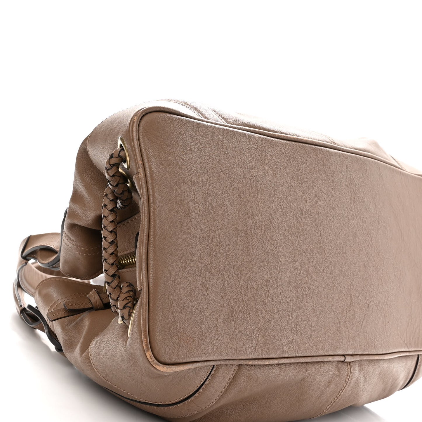 Soft Goatskin Agyness Satchel Brown