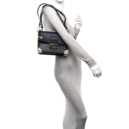 Louis Vuitton Calfskin Nanogram Embossed Dauphine MM Black 2 of 10