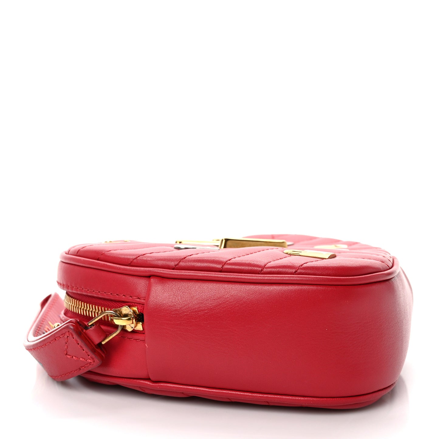 Calfskin Embellished New Wave Love Lock Heart Bag Ecarlate