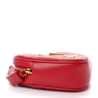 Louis Vuitton Calfskin Embellished New Wave Love Lock Heart Bag Ecarlate 4 of 8