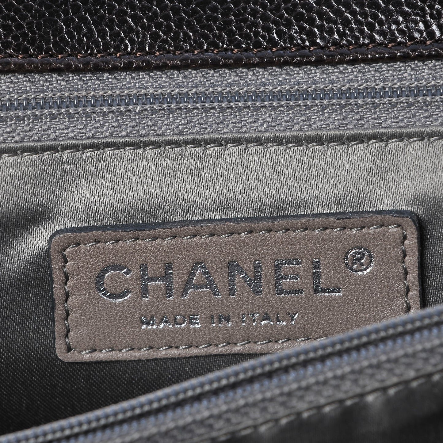 Glazed Caviar Pocket In The City Tote Brown
