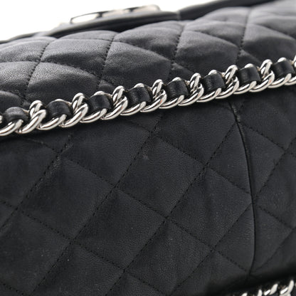 Chanel Washed Lambskin Quilted Maxi Chain Around Flap Black 11 of 13