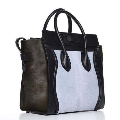 Celine Pony Hair Mini Tri-Color Luggage Baby Blue 3 of 8