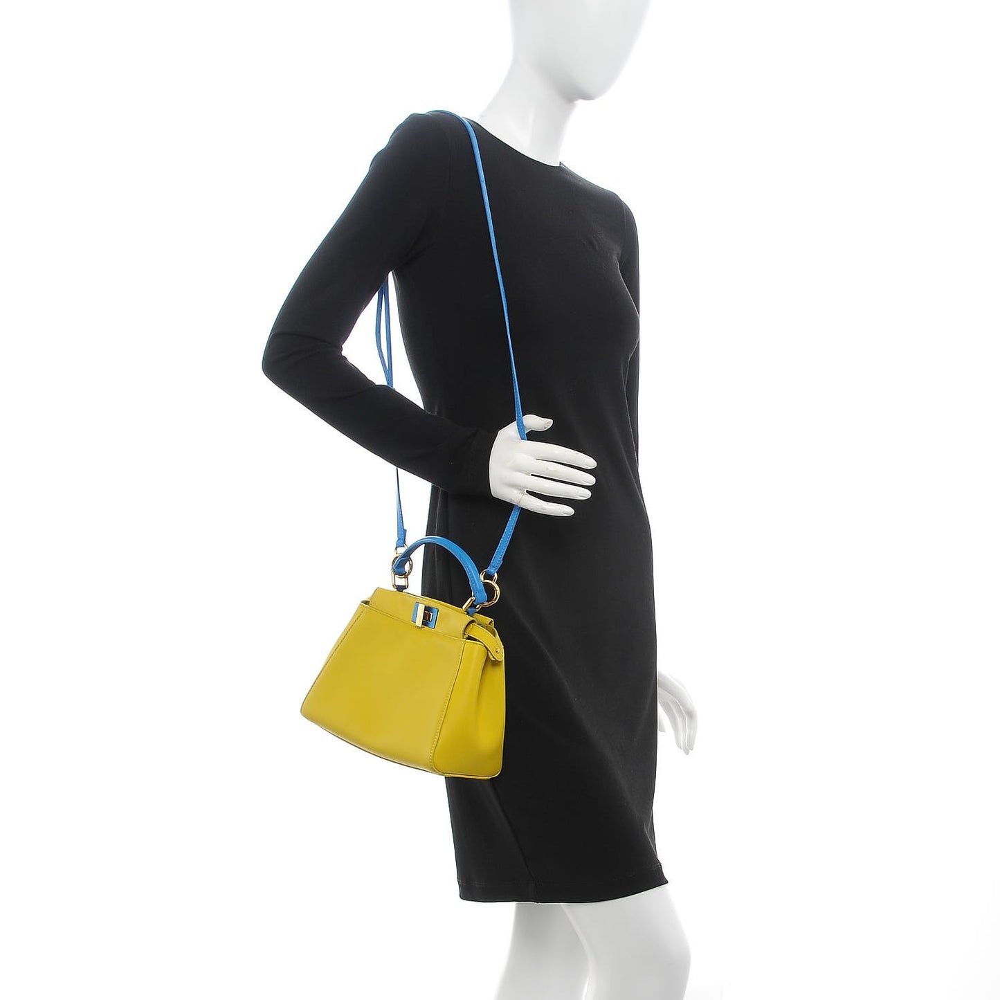 Nappa Colorblock Mini Peekaboo Iconic Satchel Lime Blue Royal Latte