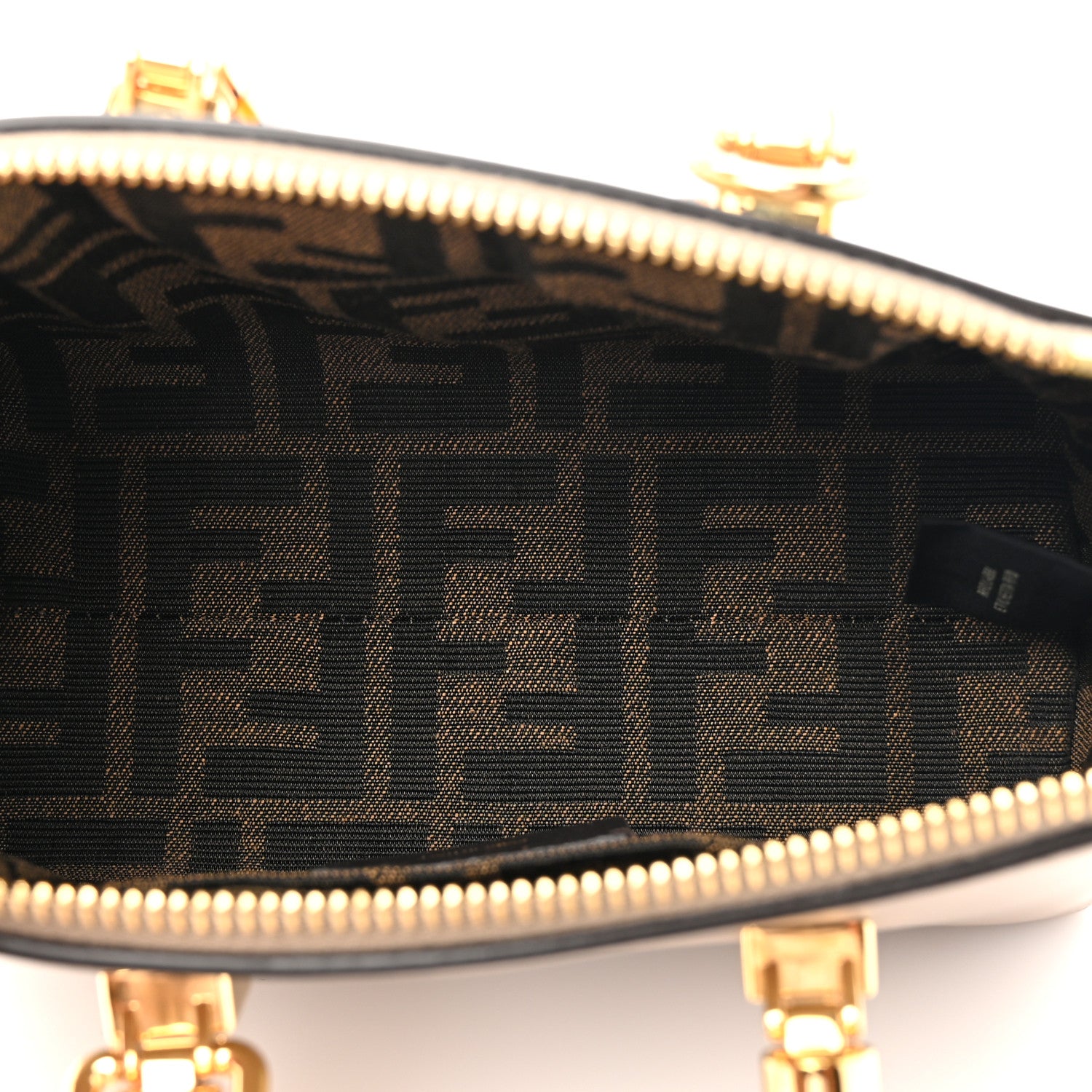Fendi Vitello King Plexiglass Logo Embossed Mini By The Way Top Handle Boston Bag Tortora 5 of 12