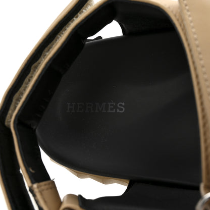 Hermes Lambskin Junior Womens Sandals 39 Beige Black 8 of 9