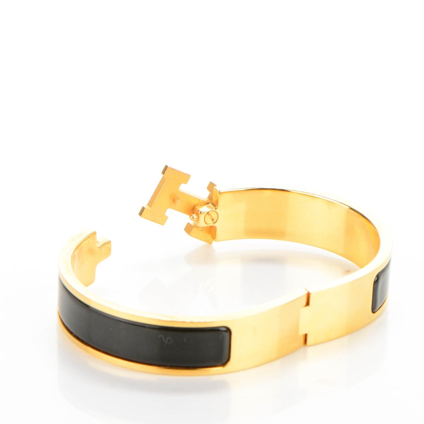 Enamel Narrow Clic Clac H Bracelet PM Black