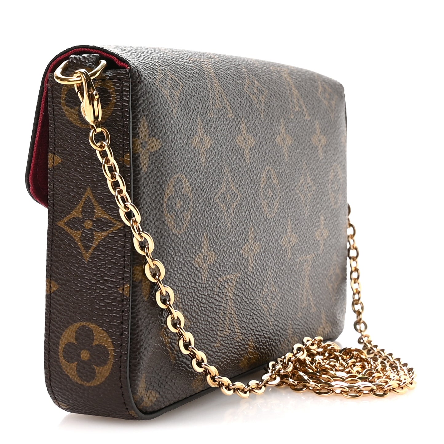 Monogram Pochette Felicie Chain Wallet Fuchsia