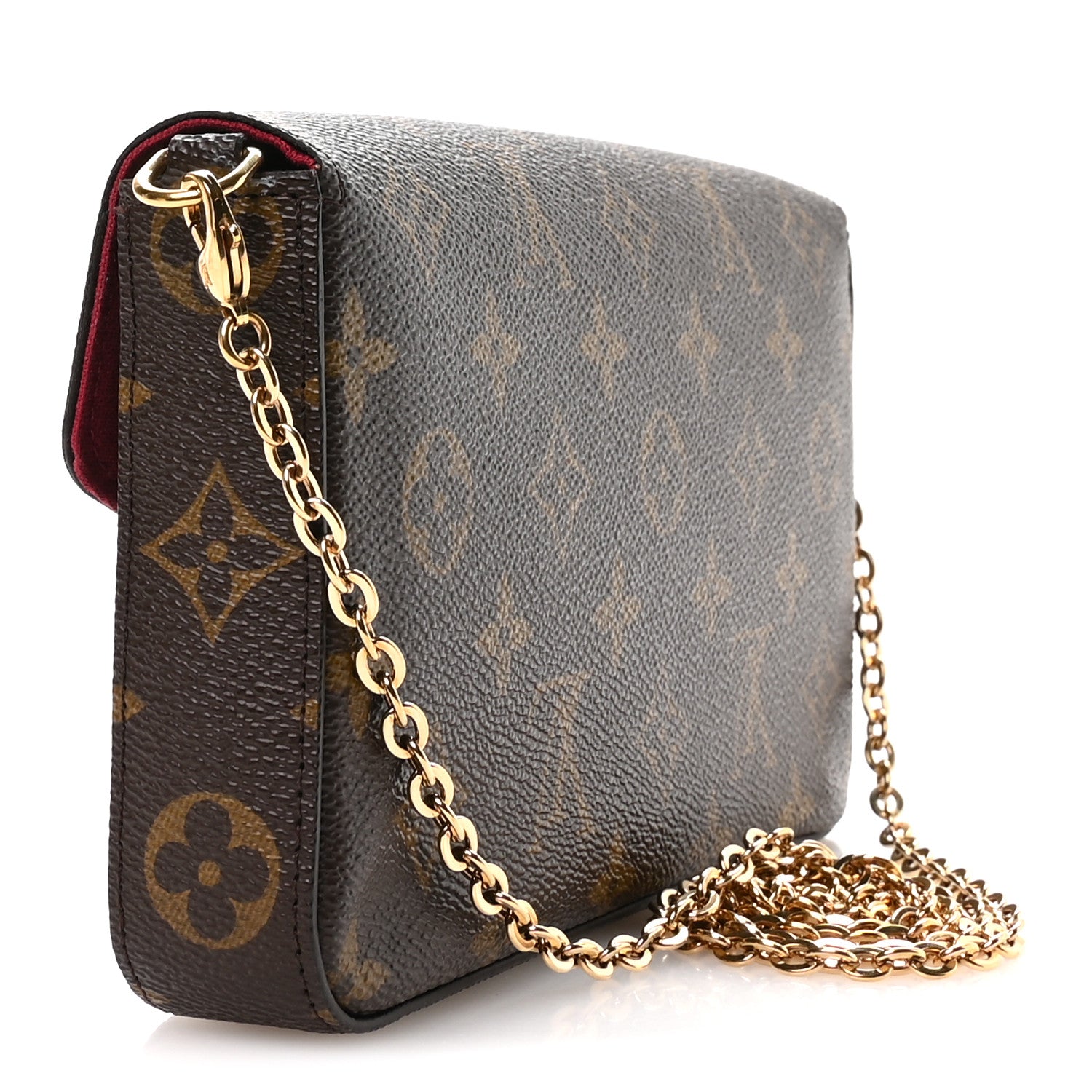 Louis Vuitton Monogram Pochette Felicie Chain Wallet Fuchsia 4 of 12