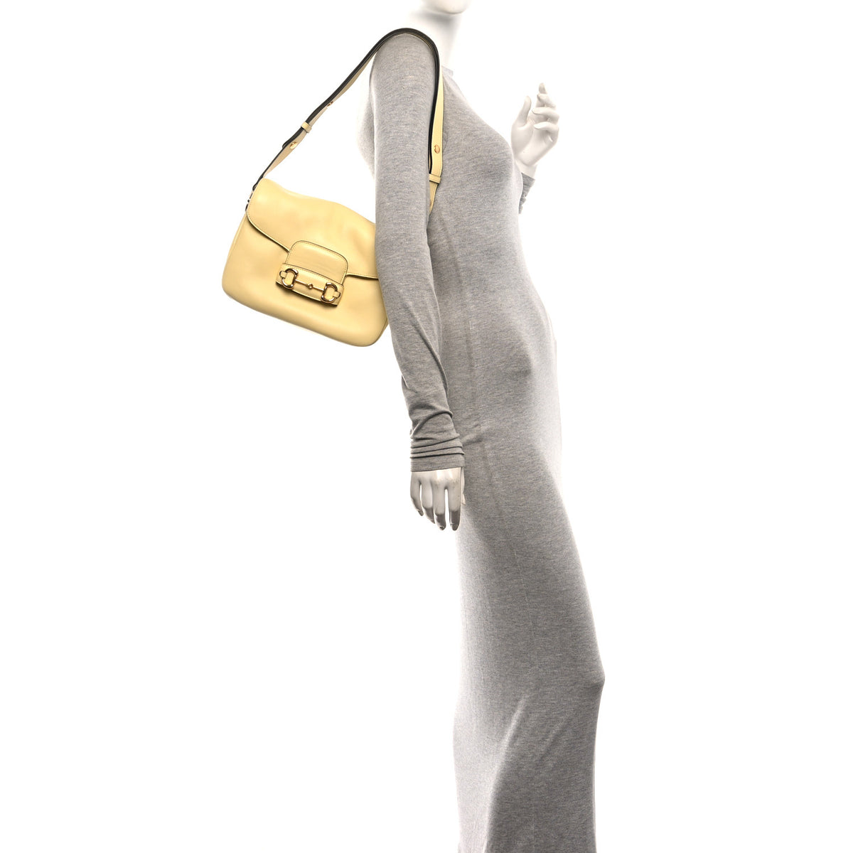 Gucci Calfskin Horsebit 1955 Aura Small Shoulder Bag Daylight Yellow 2 of 11