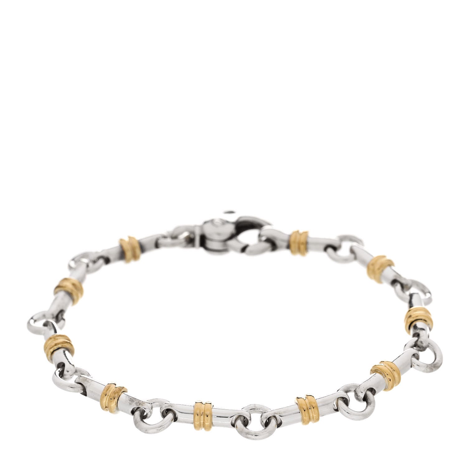 Tiffany Sterling Silver 18K Yellow Gold Bar Link Bracelet 1 of 3