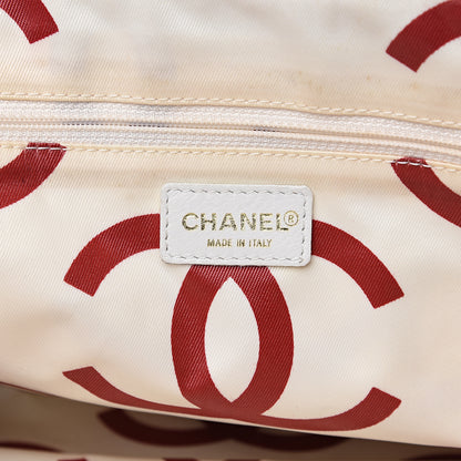 Chanel Woven Canvas Bekko Chain Tote White 5 of 11