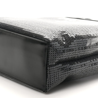 Prada Sequin Rete Paillettes Small Tote Bag Black 9 of 9